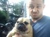 me and Daisy eating brekfast, Franky its playing with ball